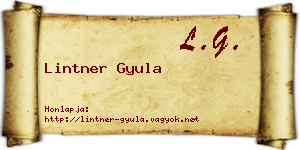 Lintner Gyula névjegykártya